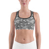 Womens Light Grey Camo Sports Bra Grey/White | Gearbunch.com