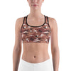 Womens Sports Bra Brown Camo Brown/White | Gearbunch.com