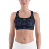 Womens Sports Bra Witchcraft Blue/White/Navy | Gearbunch.com