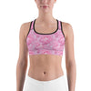 Womens Peony Flower Sports Bra Pink/White | Gearbunch.com