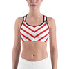 Womens Sports Bra Candy Cane Red/White | Gearbunch.com