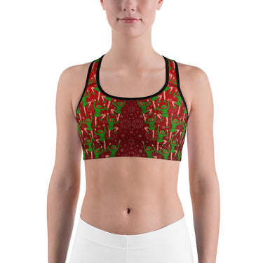Women's Sports Bra Red Ugly Christmas Red/Green/White