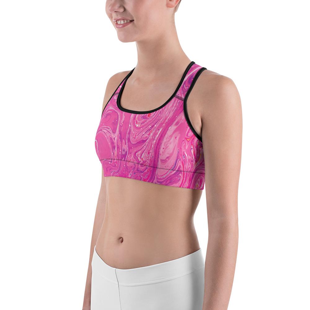 Pink Swirl Sports Bra Gearbunch