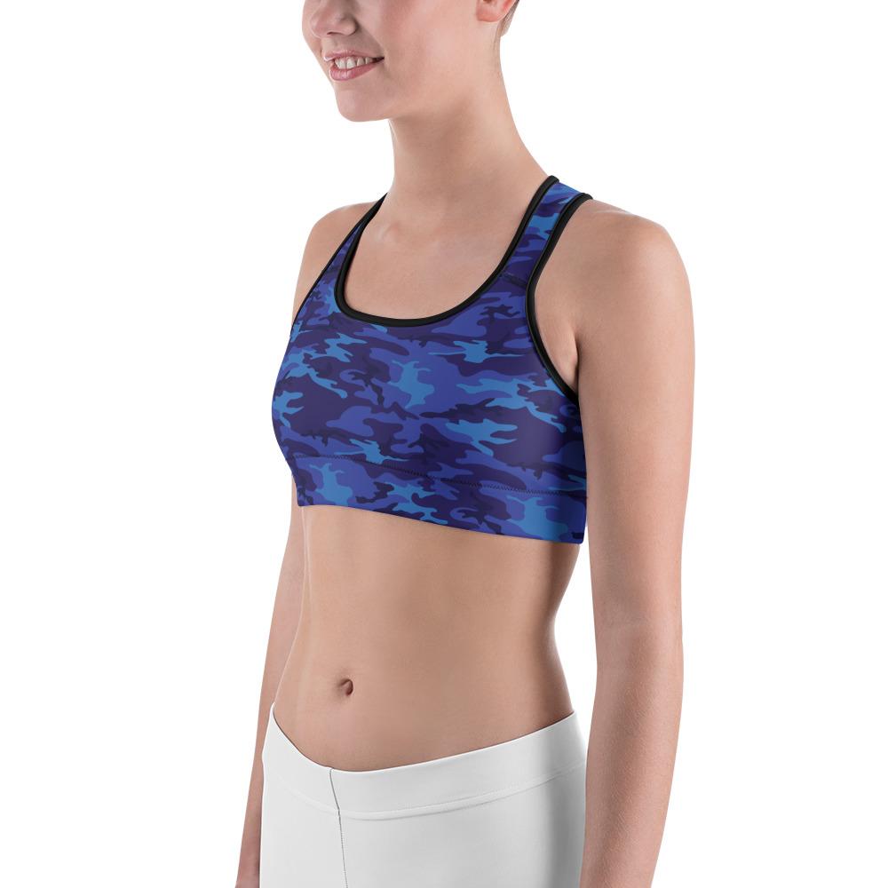 Blue Camo Sports Bra Gearbunch