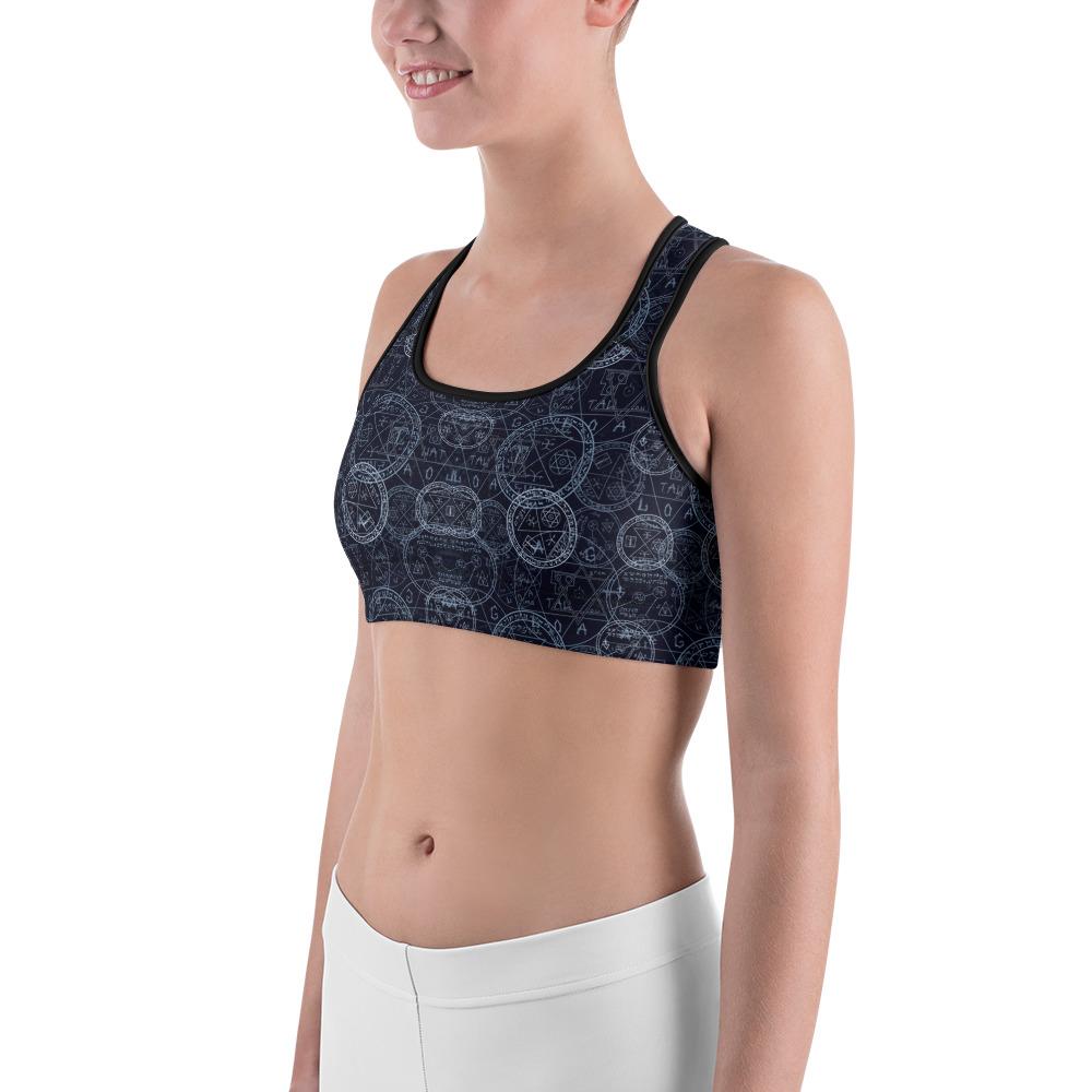 Womens Sports Bra Witchcraft Blue/White/Navy | Gearbunch.com