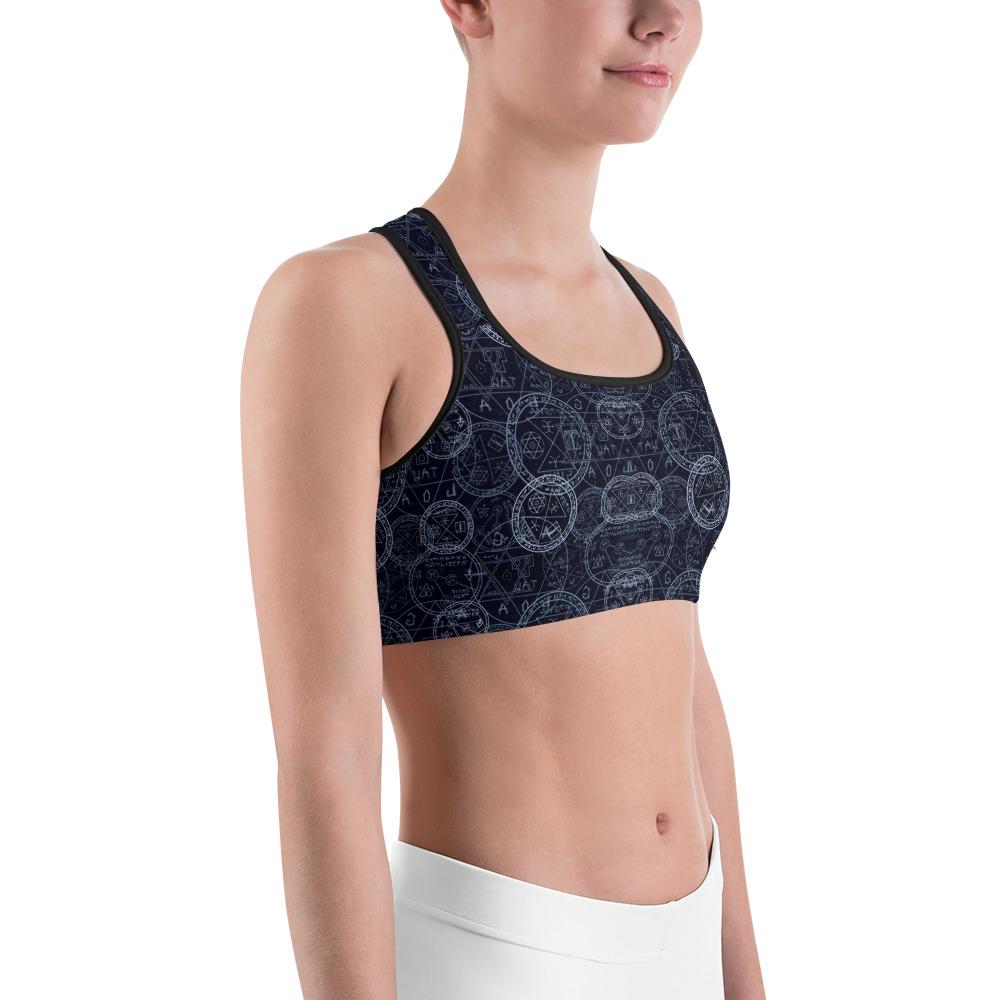 Womens Sports Bra Witchcraft Blue/White/Navy | Gearbunch.com