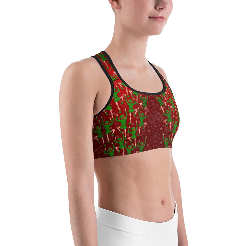 Santa's Elves Sports Bra Red/Green/White | Gearbunch.com