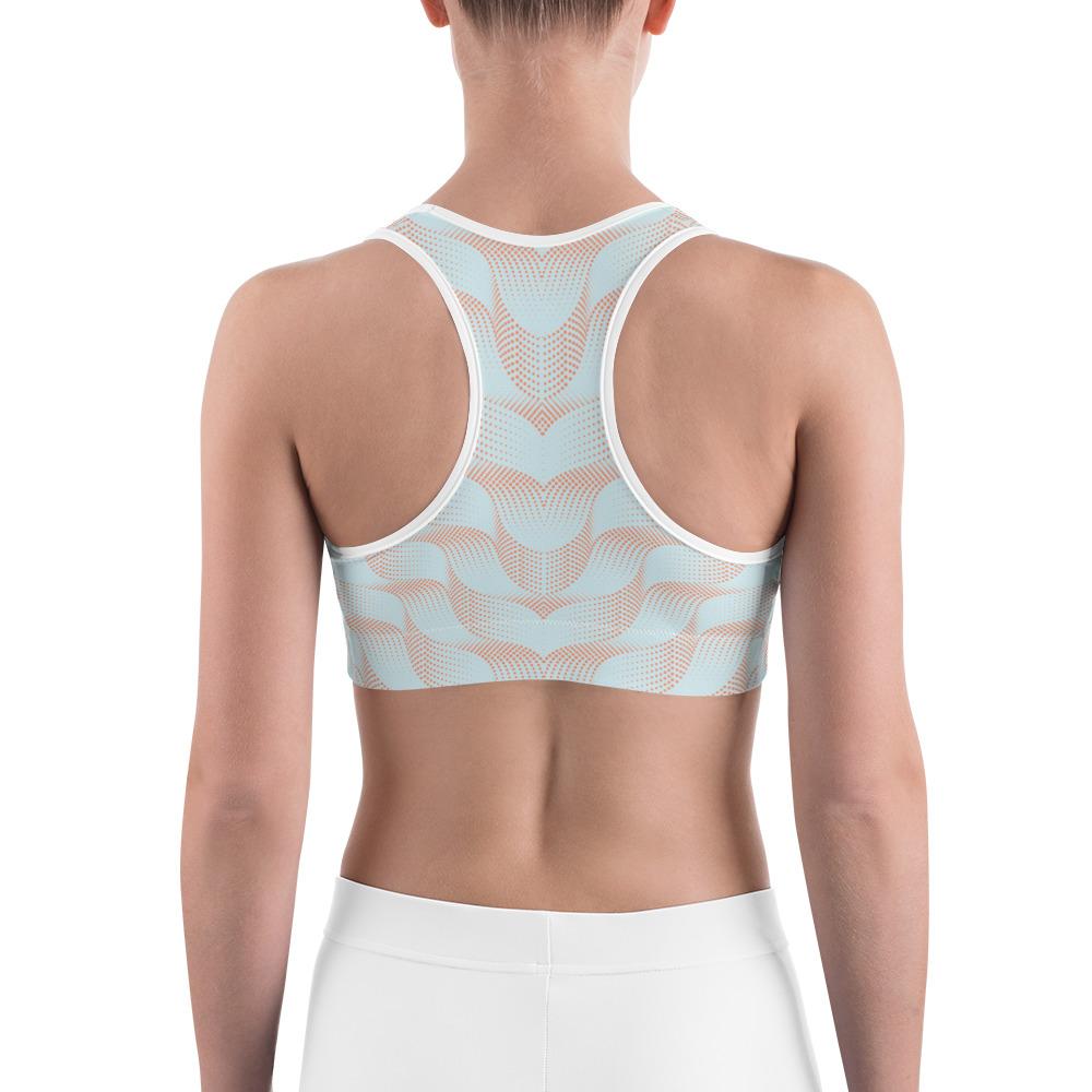 Light Blue & Apricot Wave Sports Bra Gearbunch