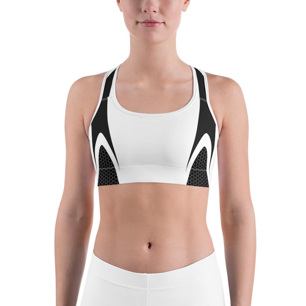 Black & White Honeycomb Carbon Sports Bra Gearbunch