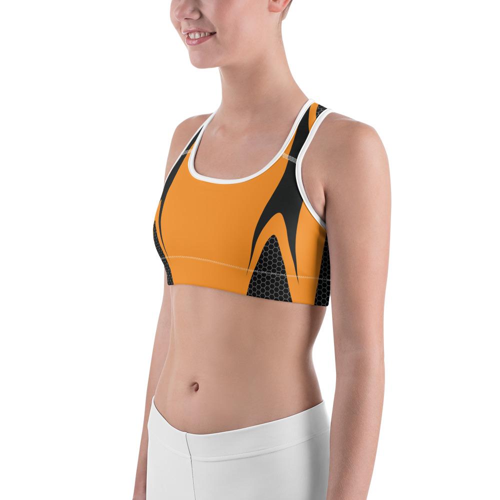 Orange Honeycomb Carbon Sports Bra Gearbunch