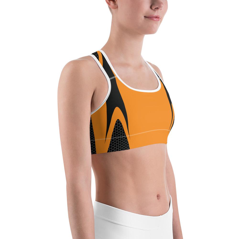 Orange Honeycomb Carbon Sports Bra Gearbunch