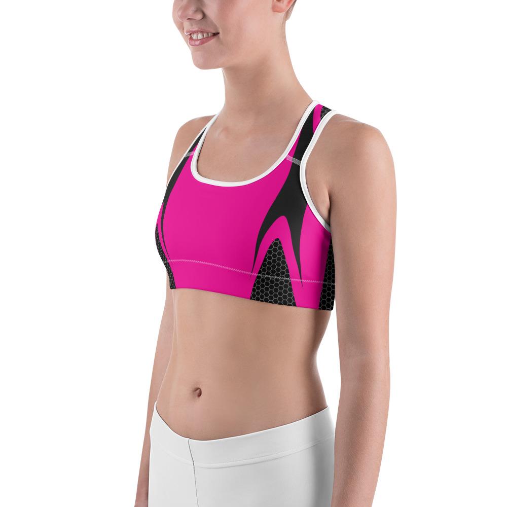 Pink Honeycomb Carbon Sports Bra Gearbunch