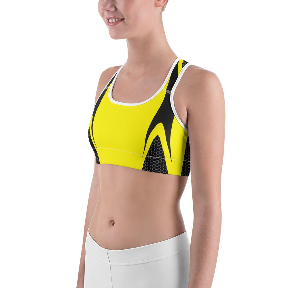 Yellow Honeycomb Carbon Sports Bra Gearbunch