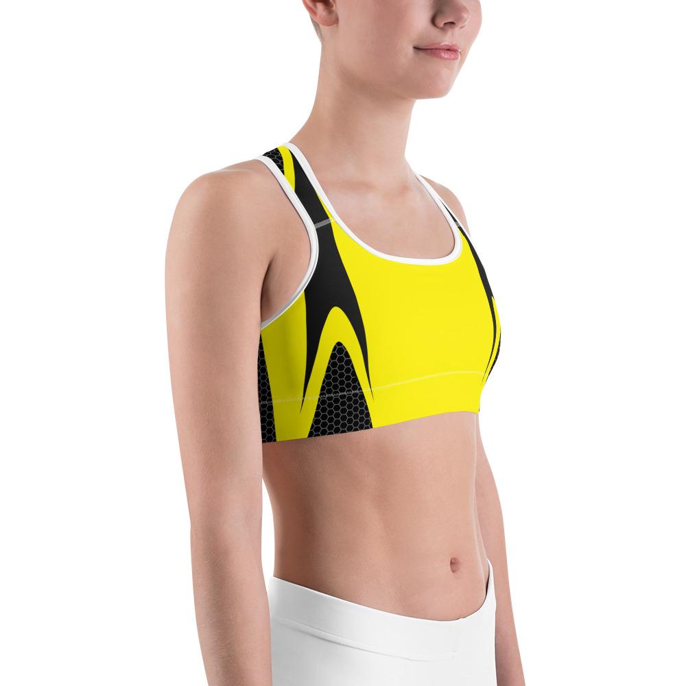 Yellow Honeycomb Carbon Sports Bra Gearbunch