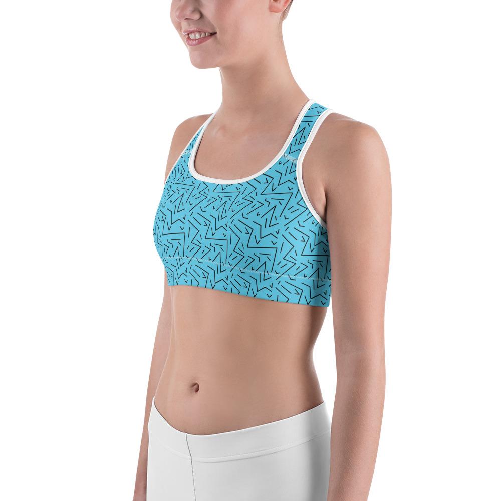 Aqua Black Line Sports Bra Gearbunch