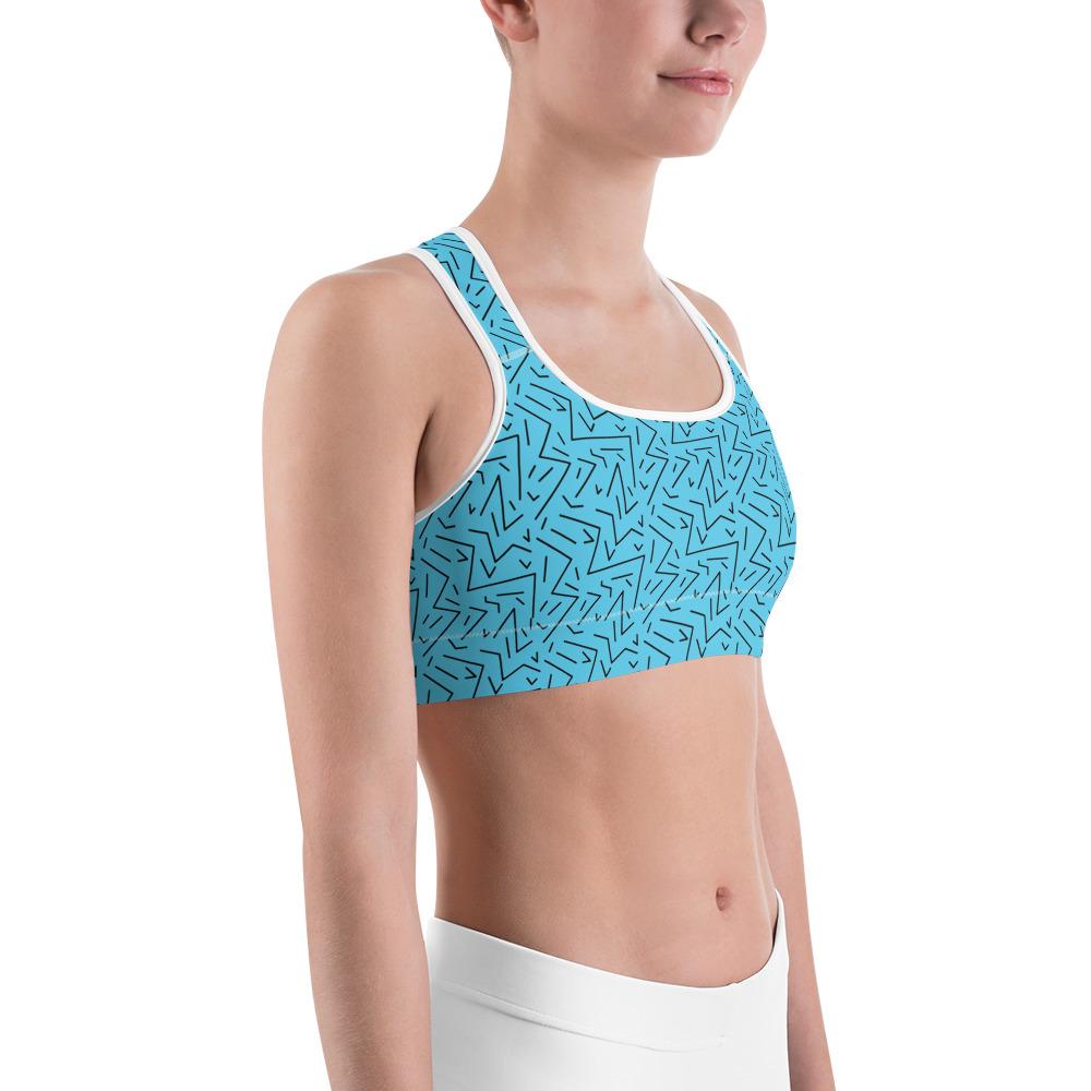 Aqua Black Line Sports Bra Gearbunch