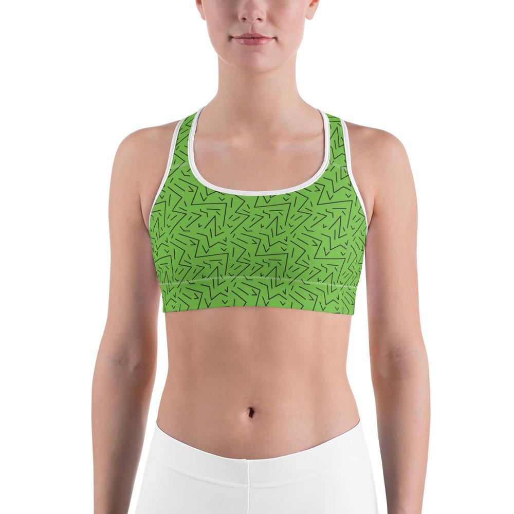 Green Black Line Sports Bra Gearbunch