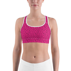 Pink Black Line Sports Bra Gearbunch