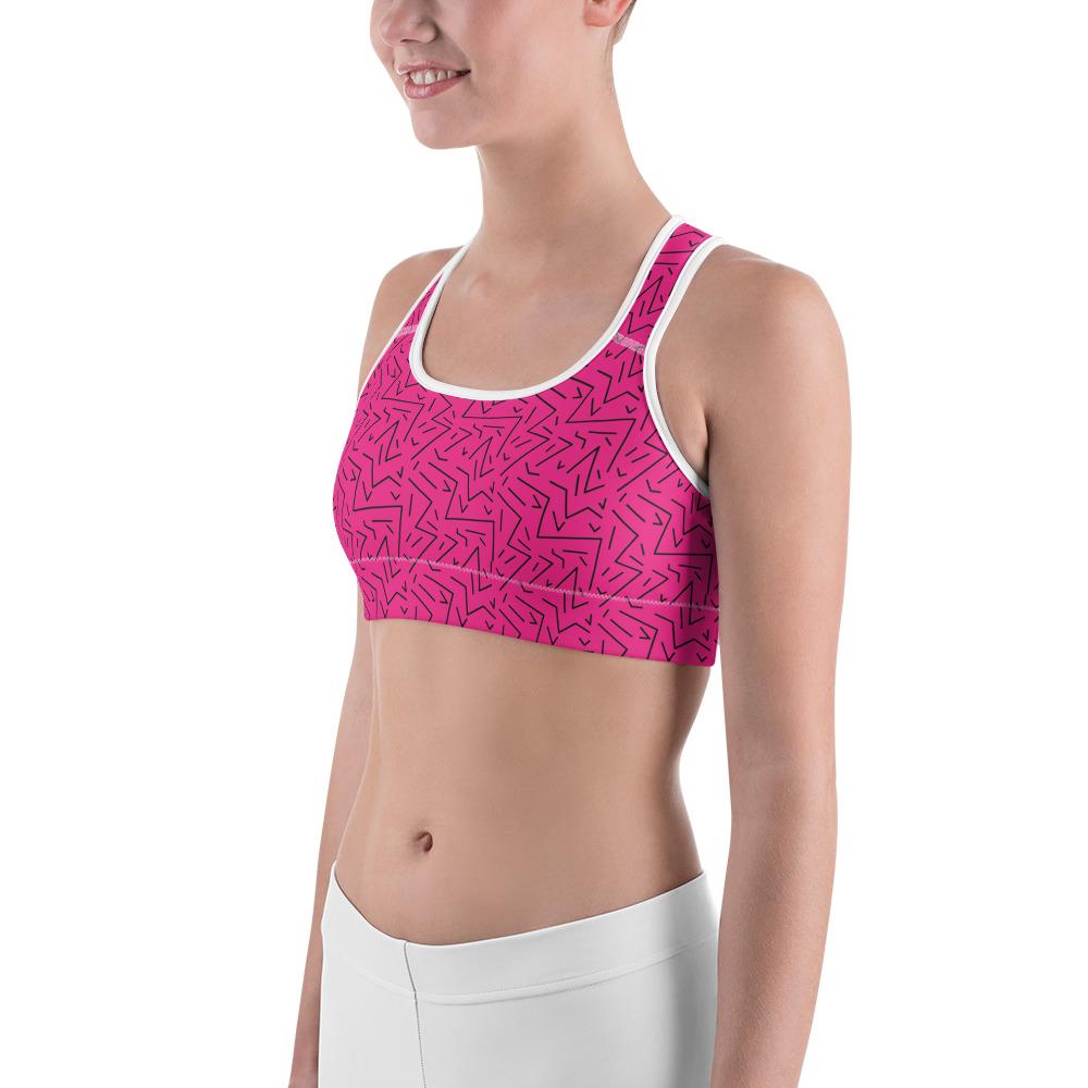 Pink Black Line Sports Bra Gearbunch