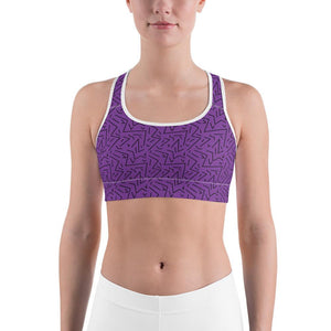 Purple Black Line Sports Bra Gearbunch