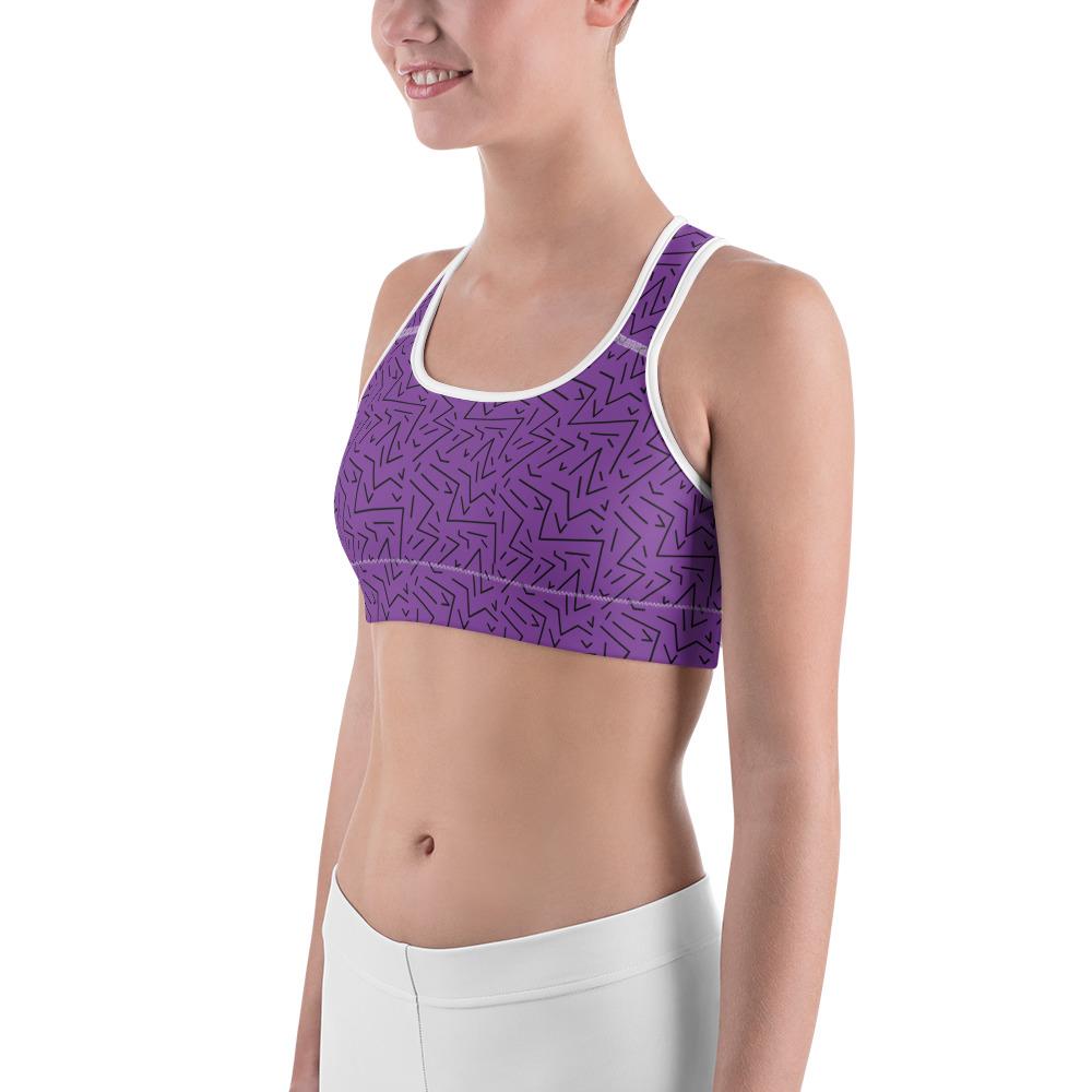 Purple Black Line Sports Bra Gearbunch