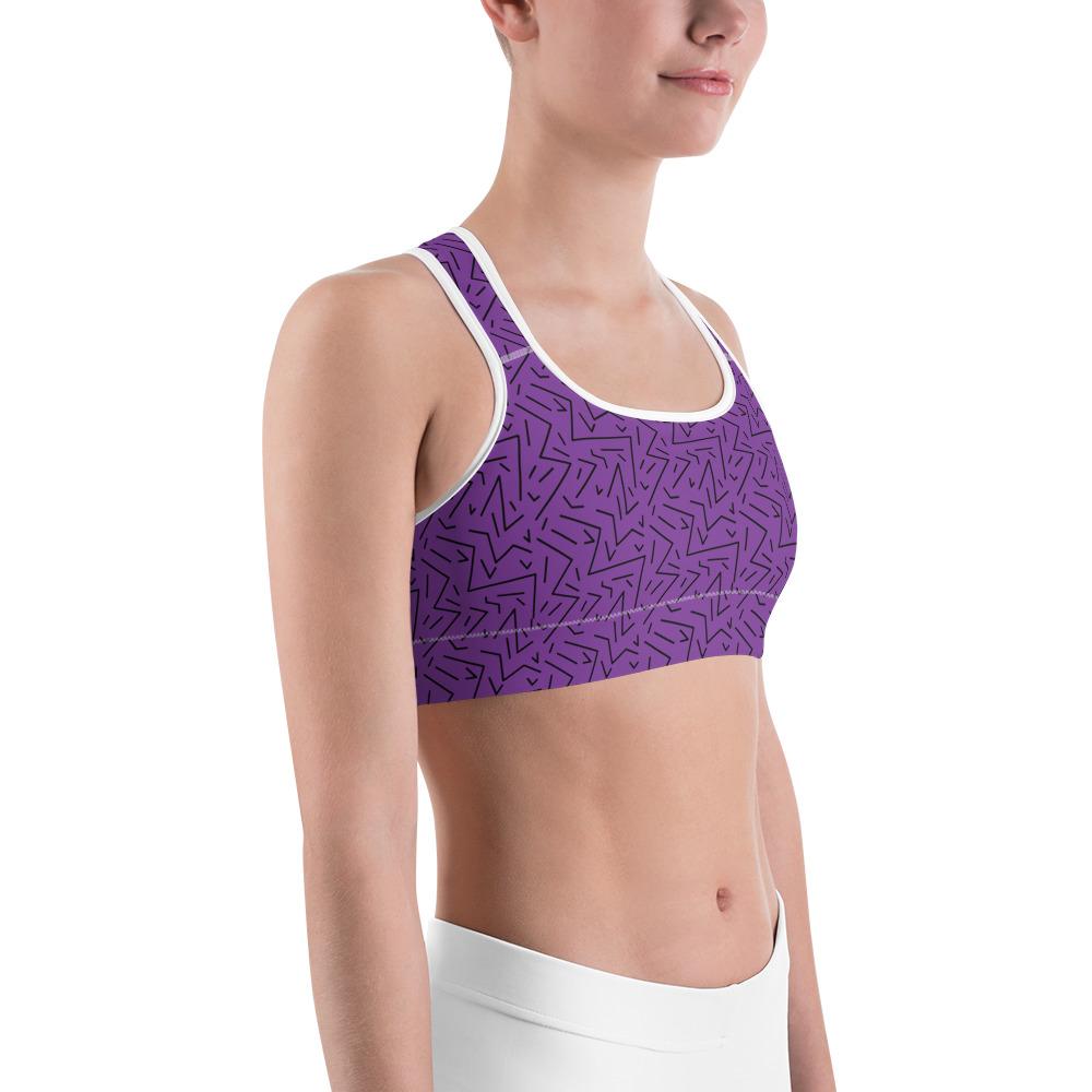 Purple Black Line Sports Bra Gearbunch