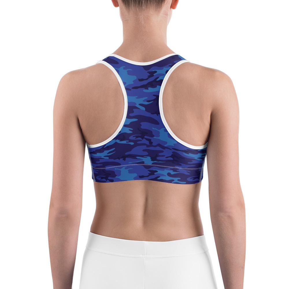 Blue Camo Sports Bra Gearbunch