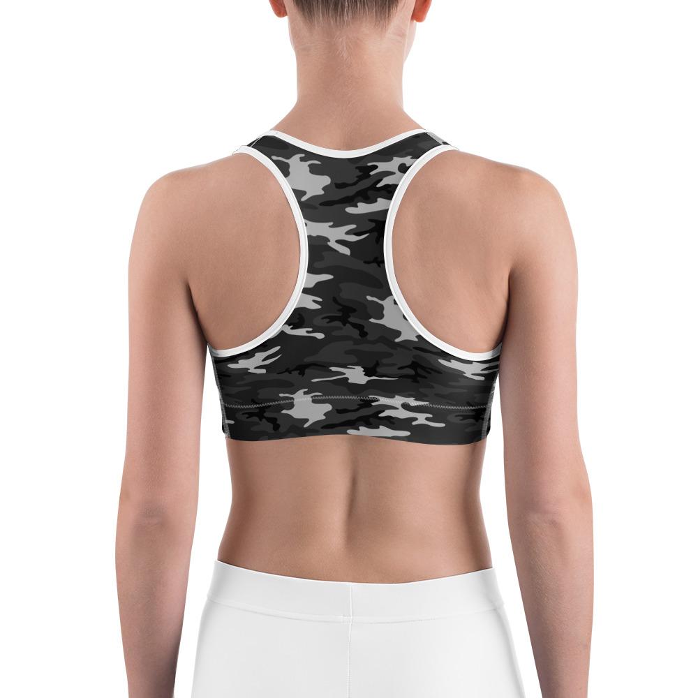 Dark Grey Camo Sports Bra