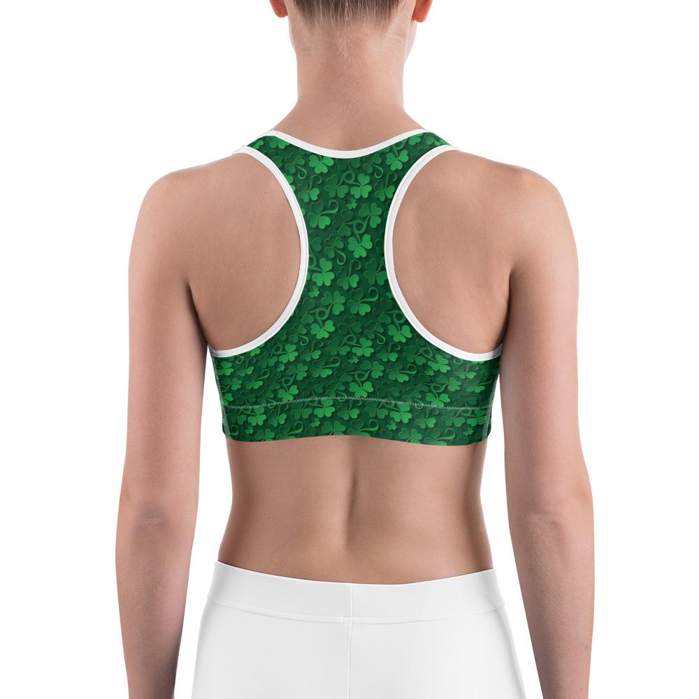 Irish 3D Shamrocks Sports Bra