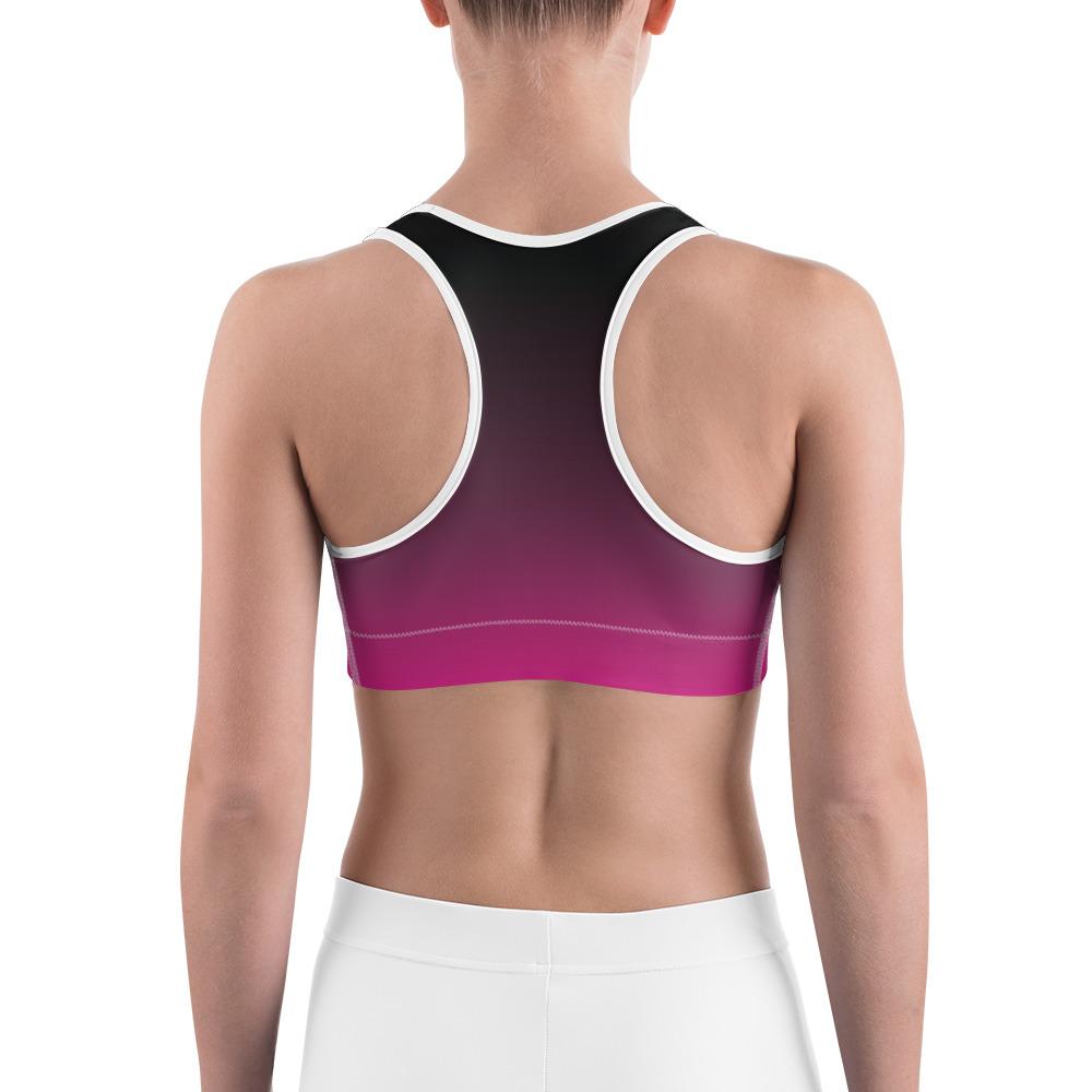 Womens Sports Bra Ombre Black to Pink | Gearbunch.com