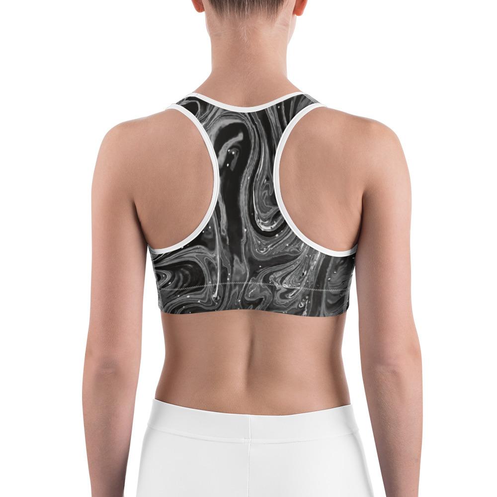 Womens Sports Bra Grey Swirl Grey/White | Gearbunch.com