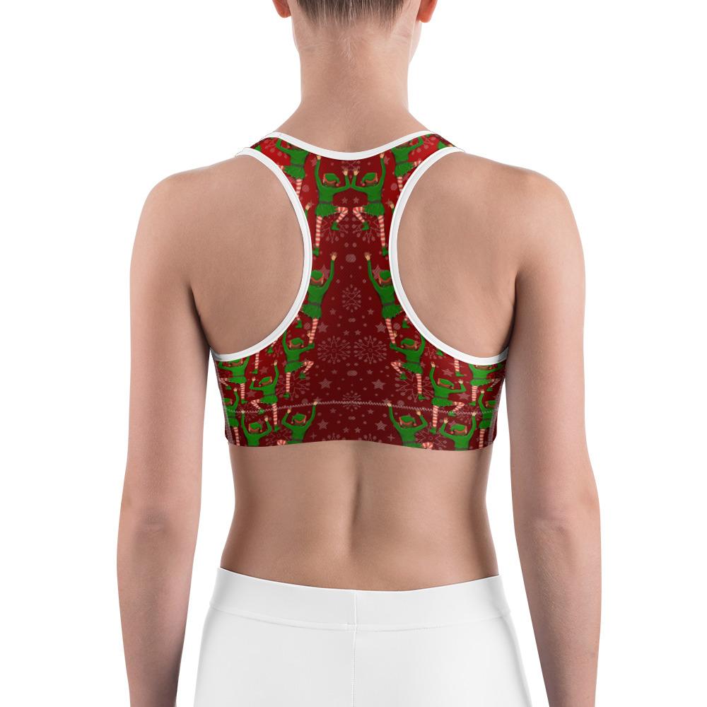 Santa's Elves Sports Bra Red/Green/White | Gearbunch.com