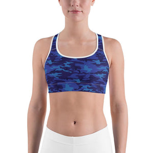 Blue Camo Sports Bra Gearbunch