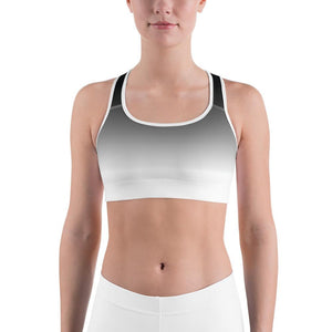 Ombre Black to White Sports Bra Gearbunch