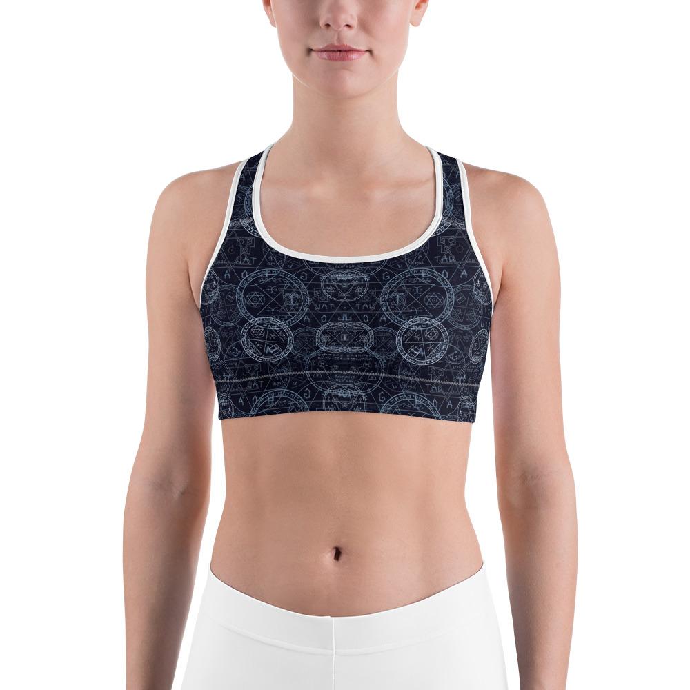 Womens Sports Bra Witchcraft Blue/White/Navy | Gearbunch.com