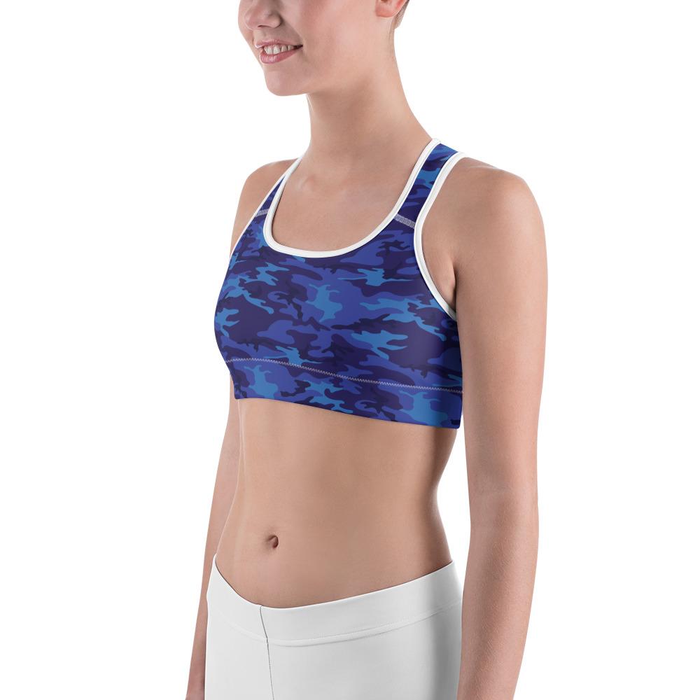 Blue Camo Sports Bra Gearbunch