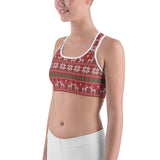 Women's Sports Bra Red Ugly Christmas Red/Green/White