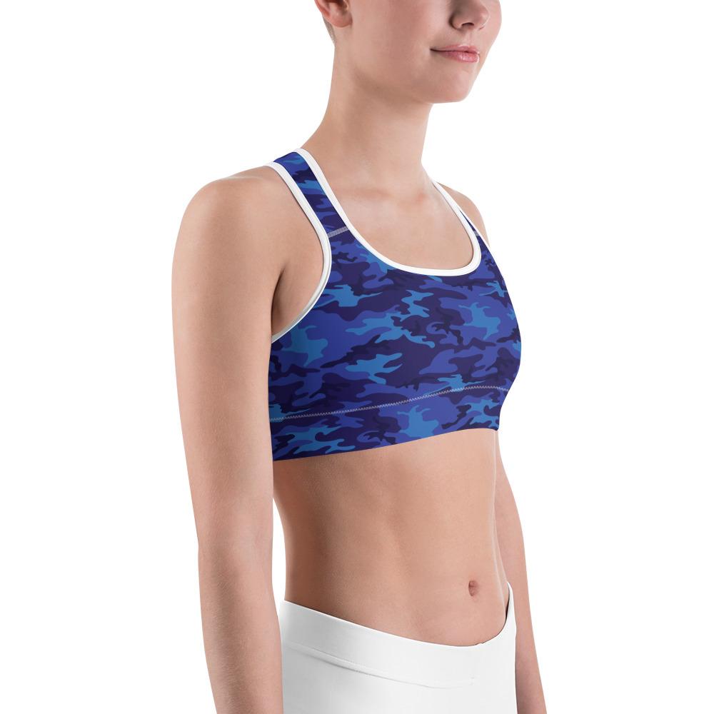 Blue Camo Sports Bra Gearbunch