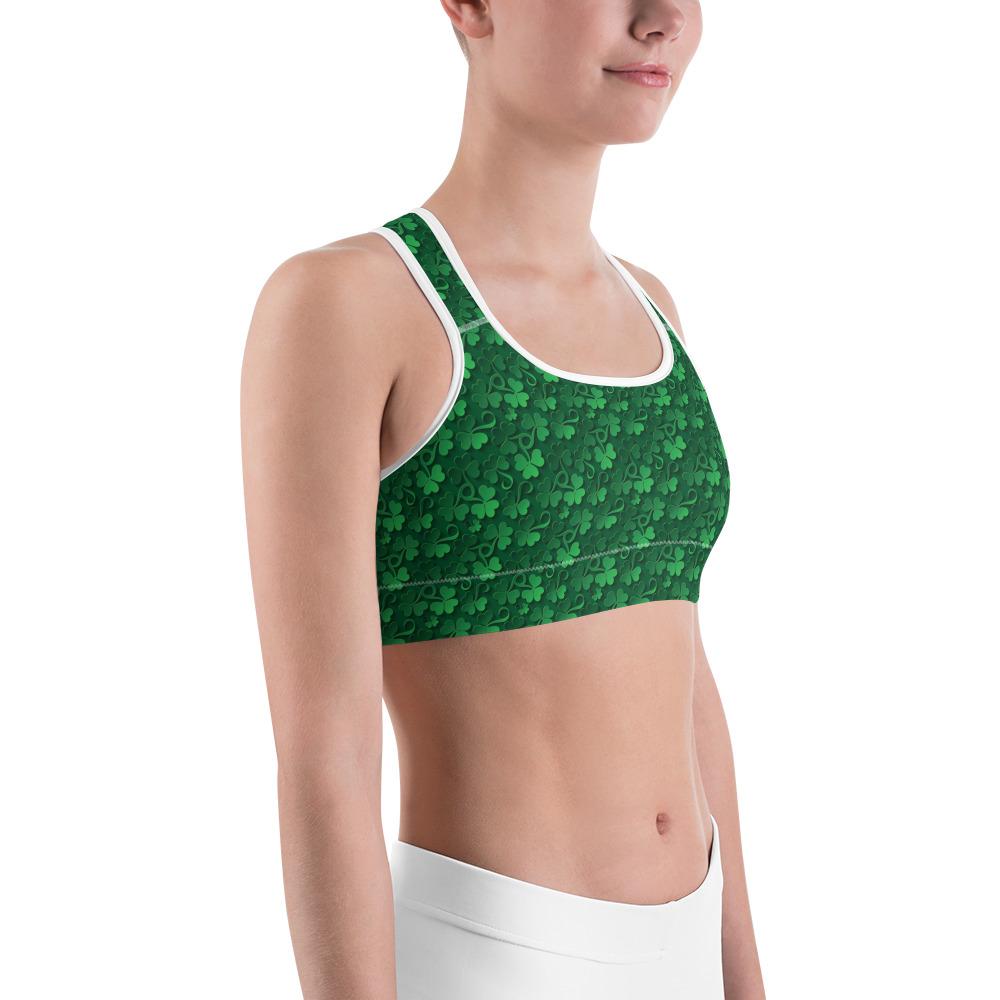 Irish 3D Shamrocks Sports Bra