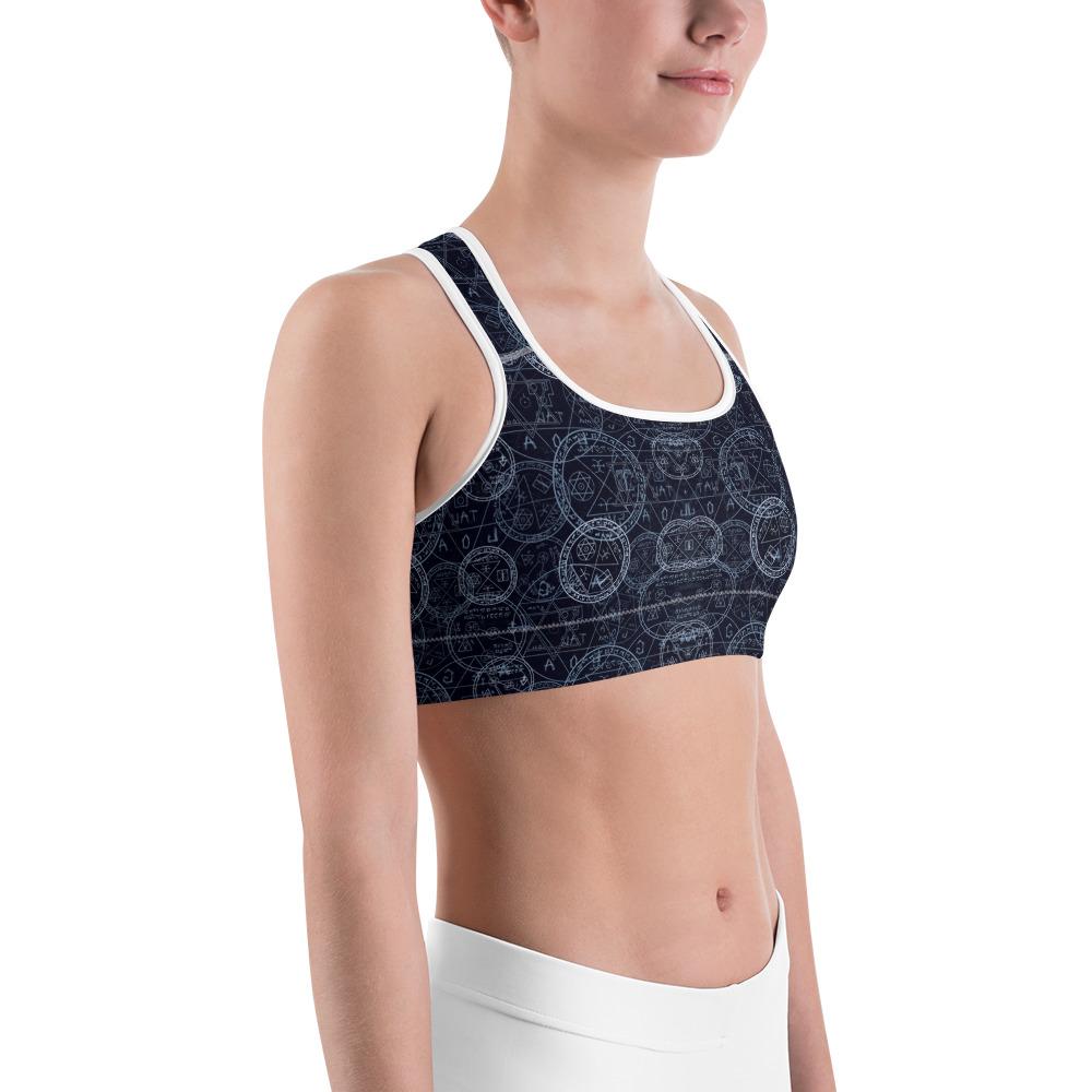 Womens Sports Bra Witchcraft Blue/White/Navy | Gearbunch.com