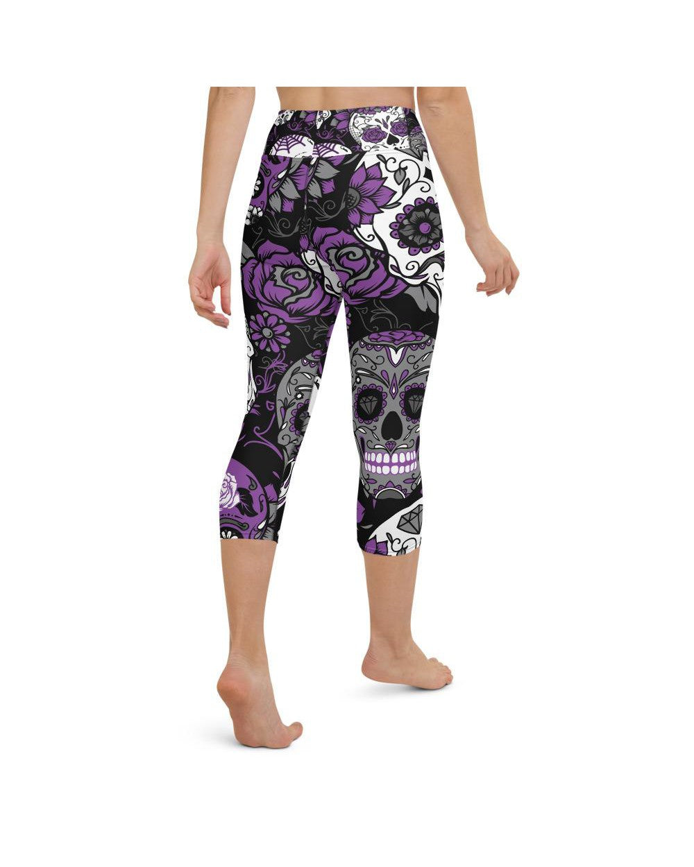 Purple Sugar Skull Yoga Capris Gearbunch