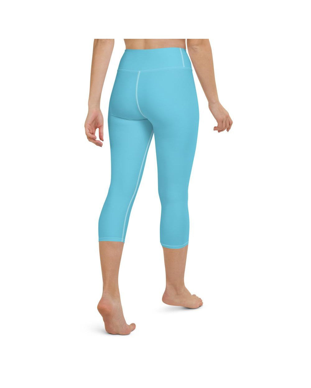 Solid Baby Blue Yoga Capris Gearbunch