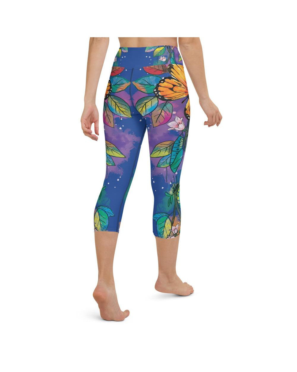 Blue Metamorphosis Yoga Capris Gearbunch