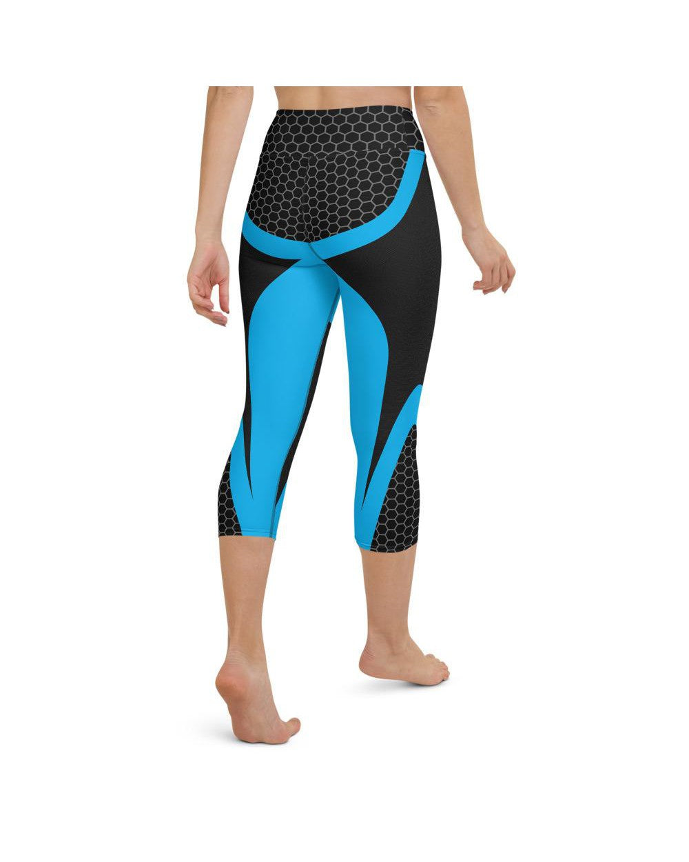 Blue Honeycomb Carbon Yoga Capris Gearbunch