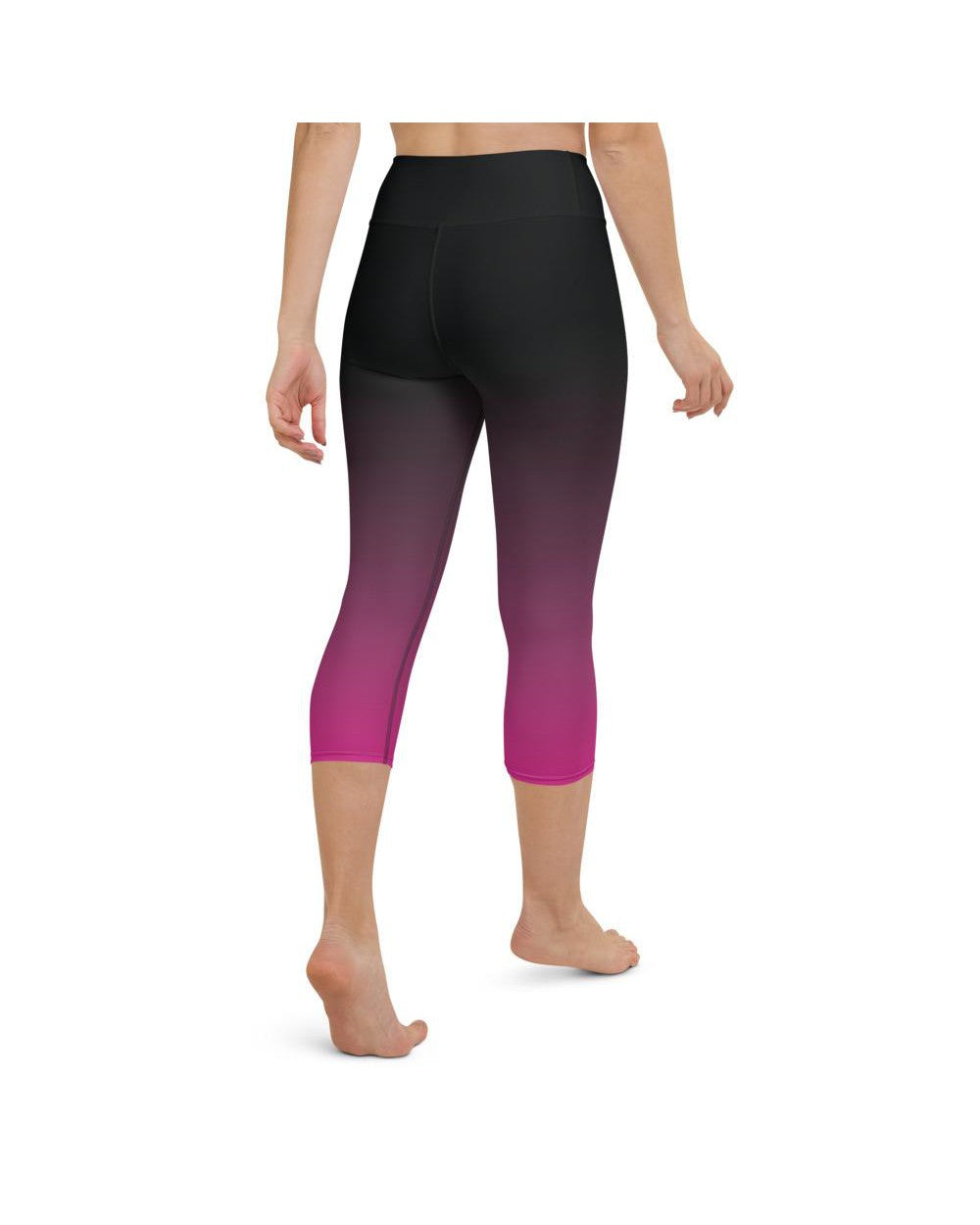 Womens Yoga Capris Ombre Black to Pink | Gearbunch.com