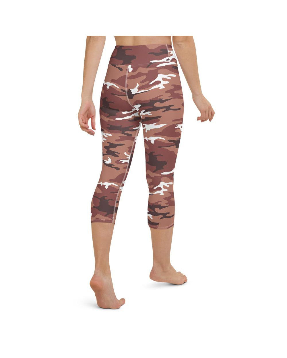 Womens Yoga Capris Brown Camo Brown/White | Gearbunch.com