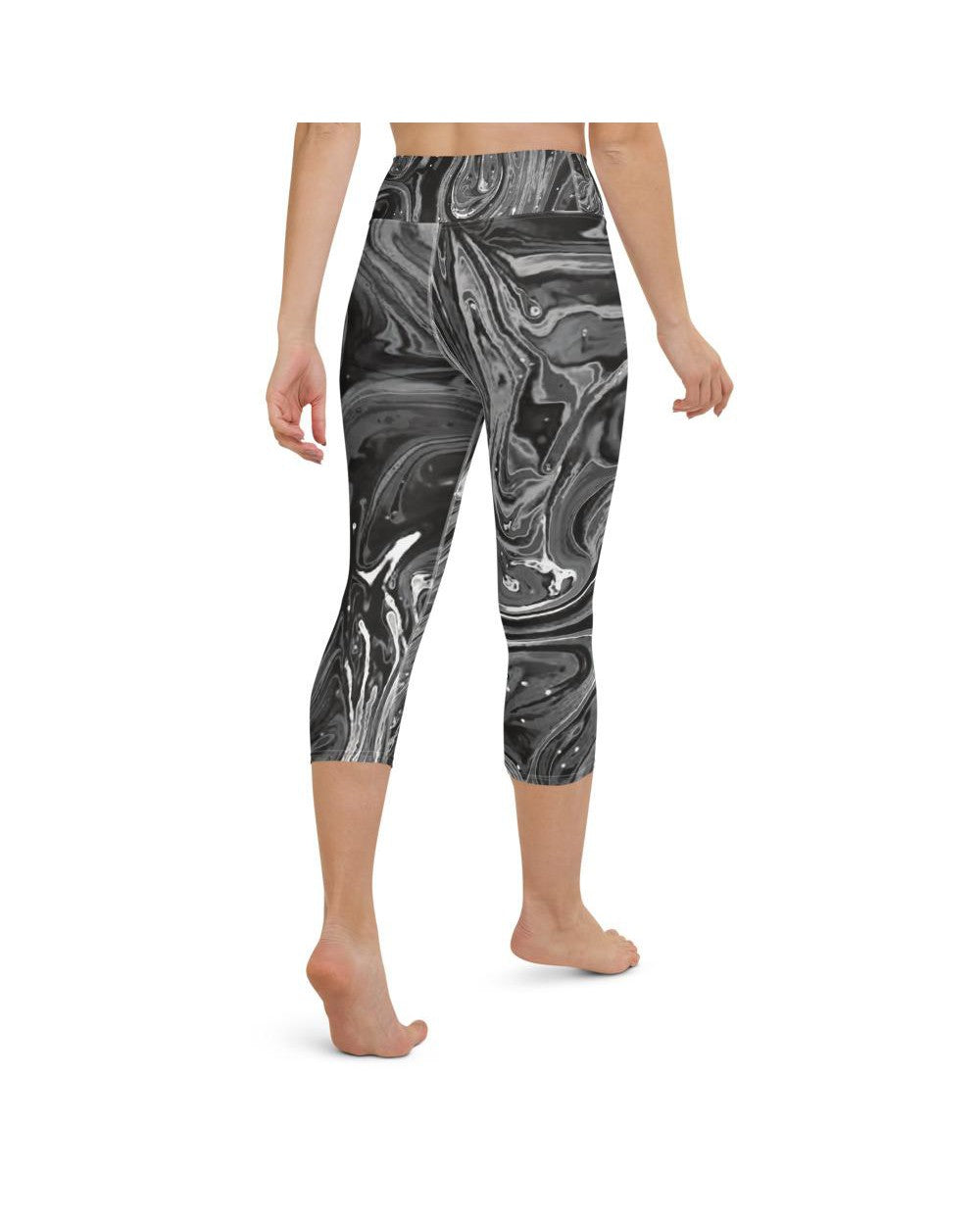 Womens Yoga Capris Grey Swirl Grey/White | Gearbunch.com