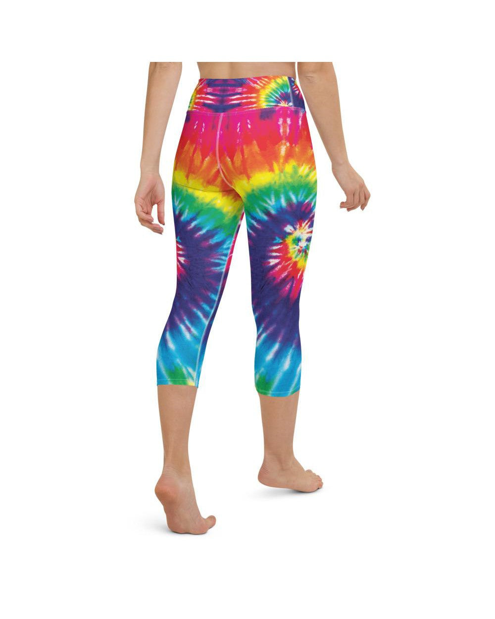 Womens Yoga Capris Tie Dye Swirl  Green/Purple/Yellow | Gearbunch.com