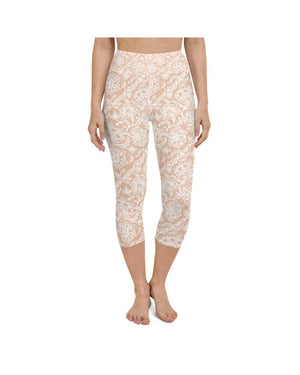 White Faux Lace Yoga Capris Gearbunch