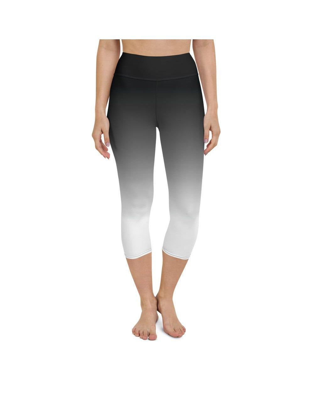 Ombre Black to White Yoga Capris Gearbunch